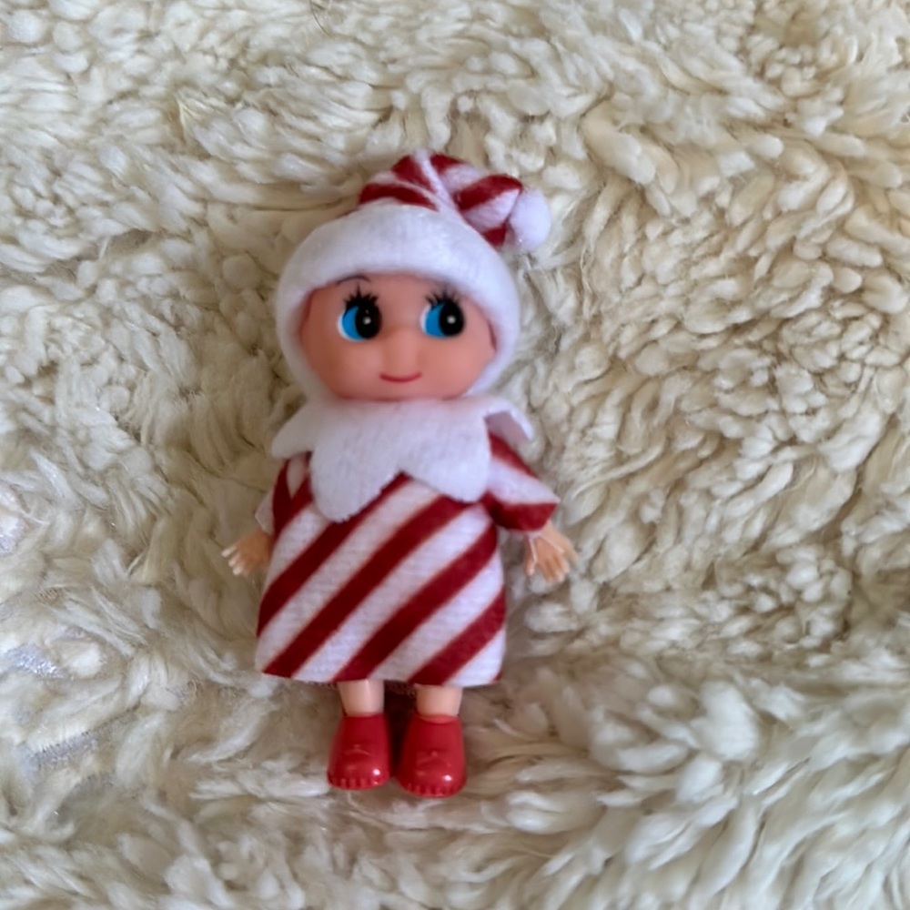 Peppermint Stripped Red and White Baby Elf Doll Dress